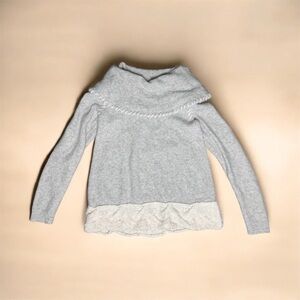 Sleeping on Snow Anthropologie Gray Wool Alpaca Cowl Neck Sweater M